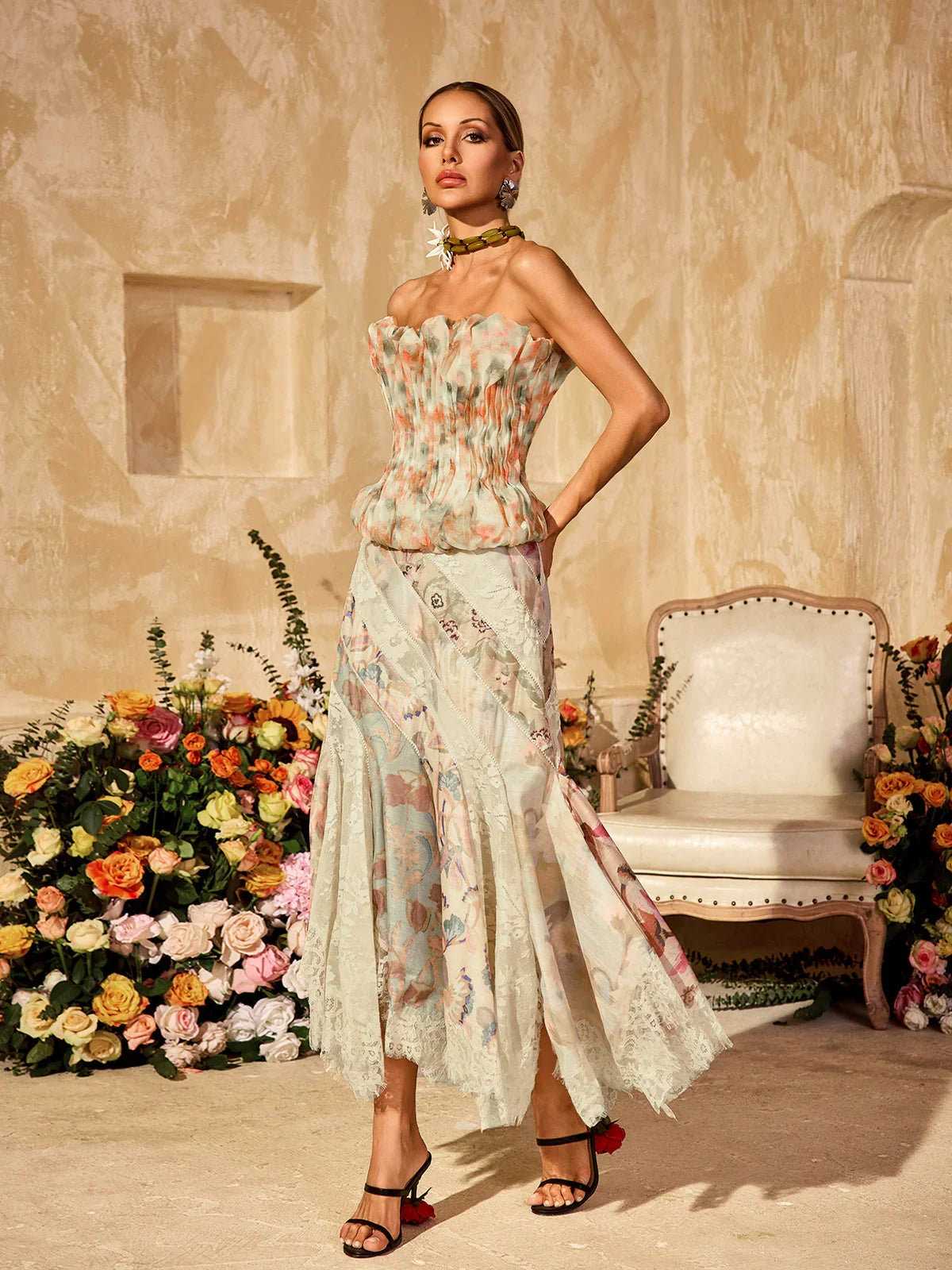 Eloïse Patchwork Lace Skirt