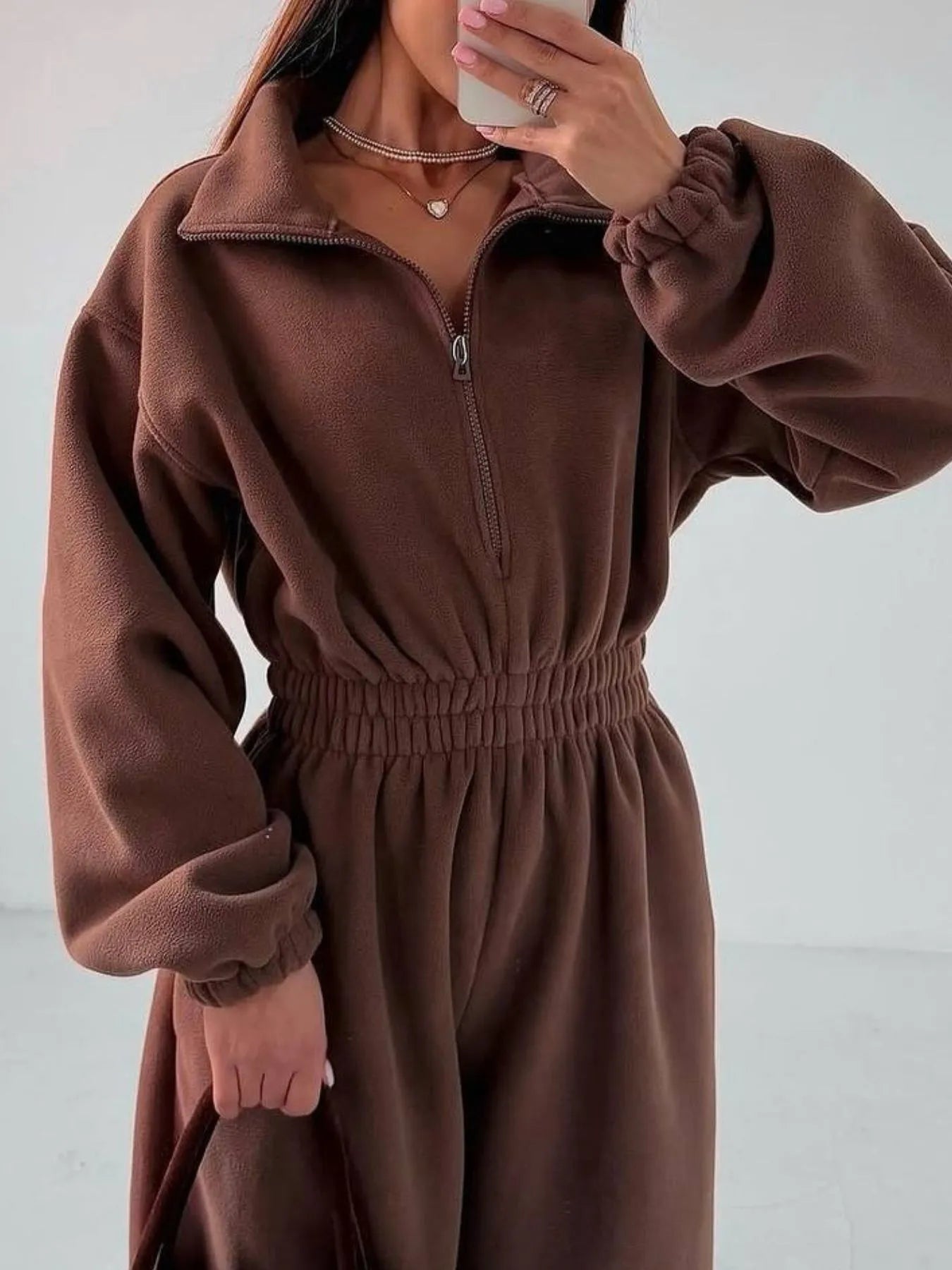 Women's Jumpsuit Zip Front Long Sleeve