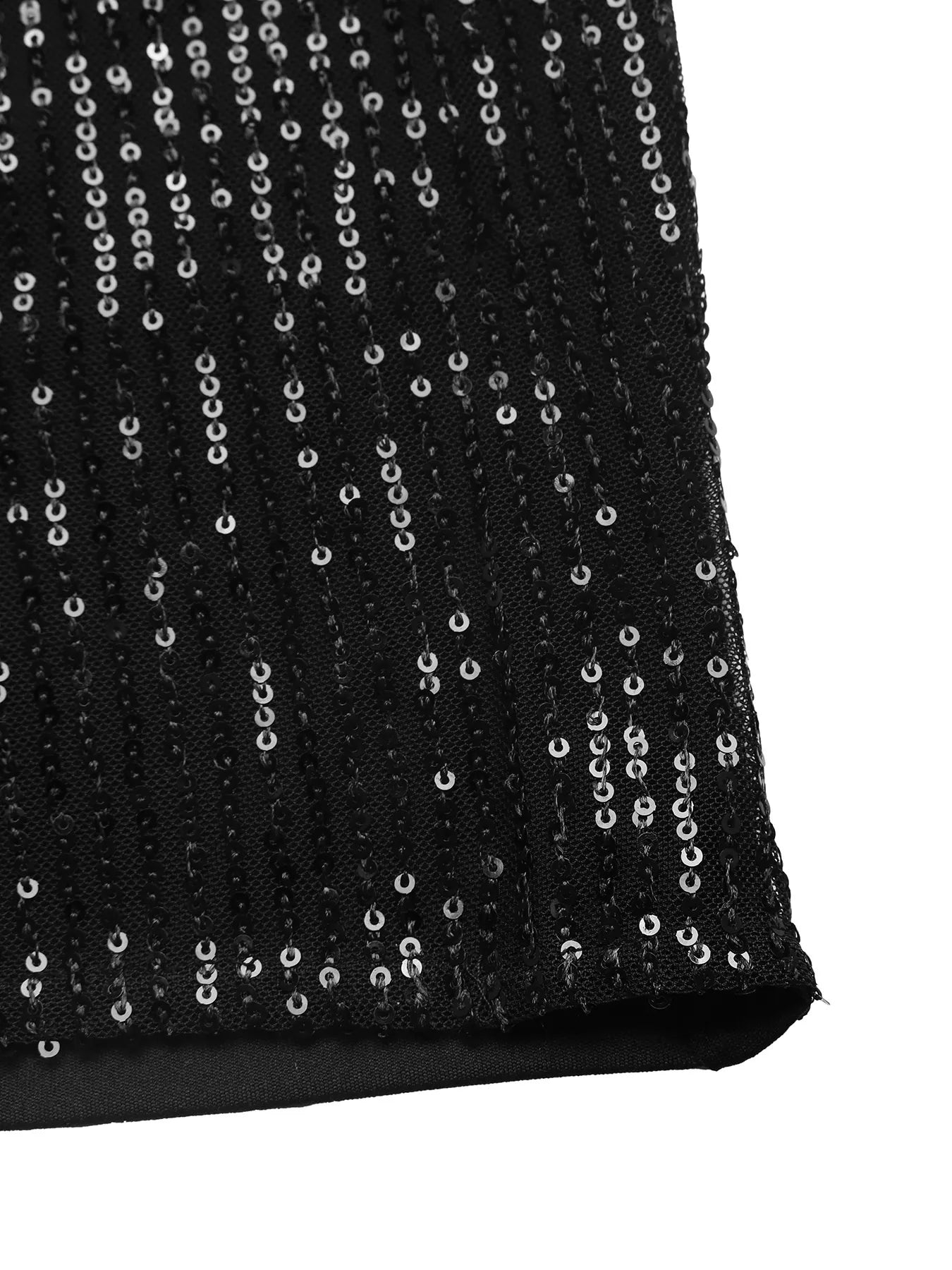 Black Sequin Wide Leg Pants