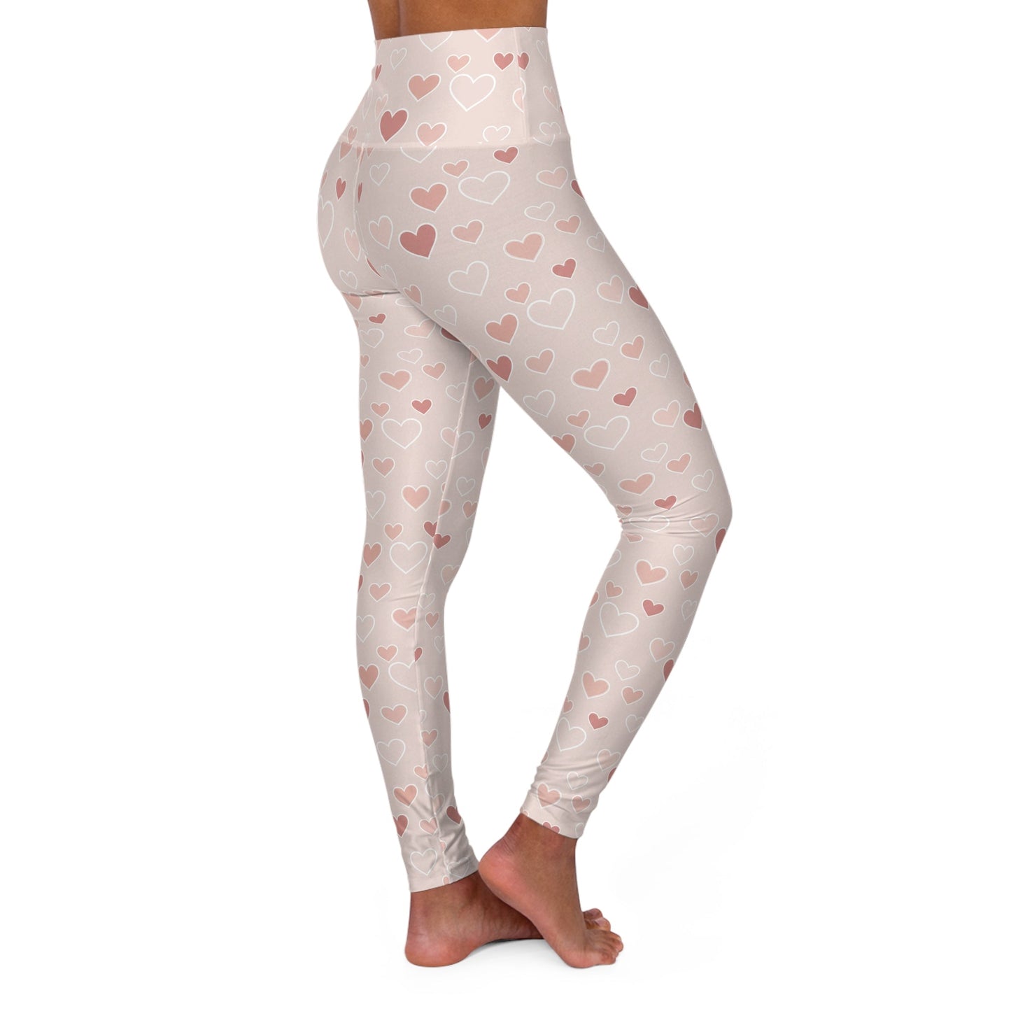 Soft-Hearted High Waisted Yoga Leggings — Swageye Valentine's Heart Design