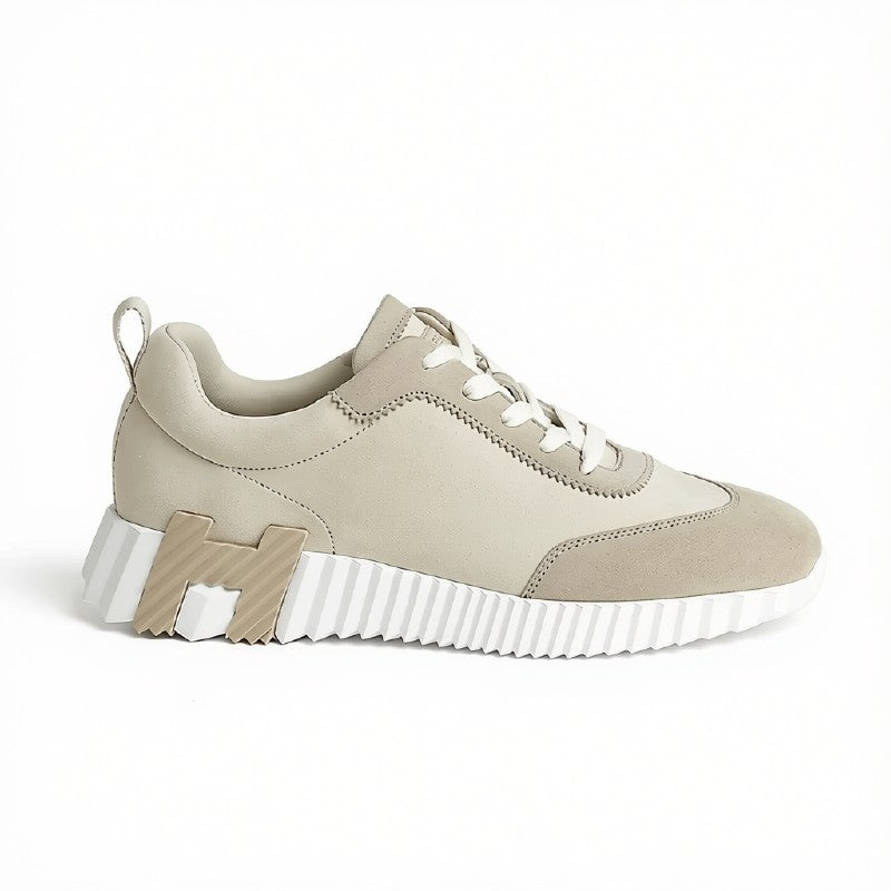 Bouncing | Orthopedic Leather Sneakers Lightweight Comfortable Walking Beige Glaise