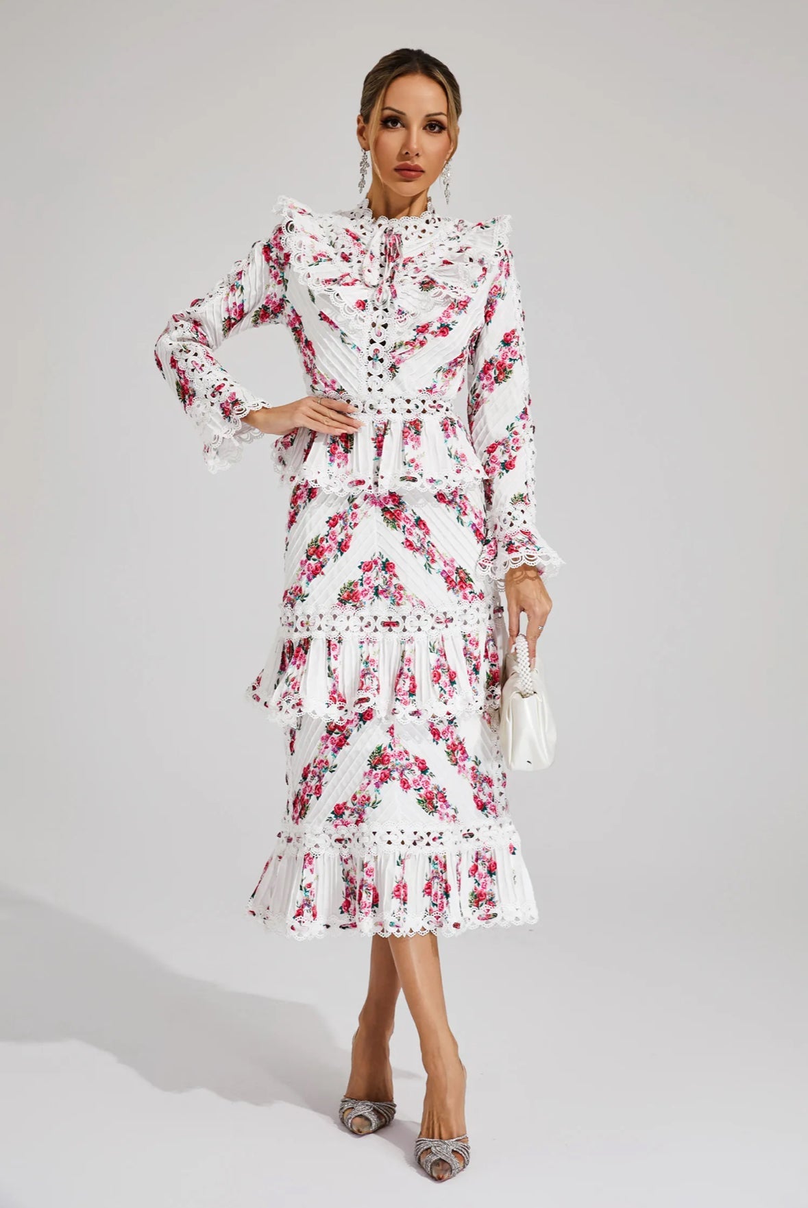 Fiorella Ruffle Midi Dress