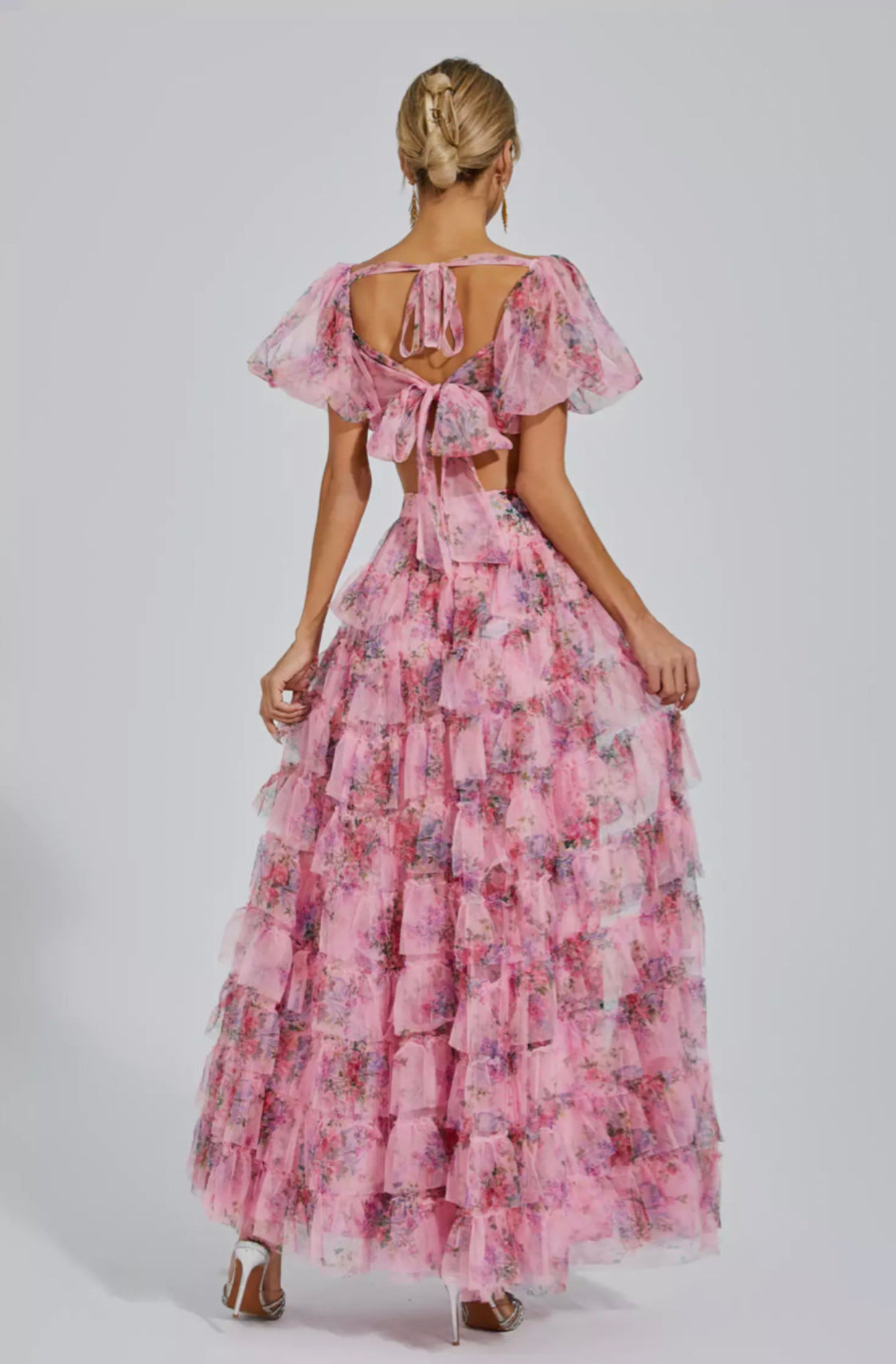 Braylee pink floral ruffle set