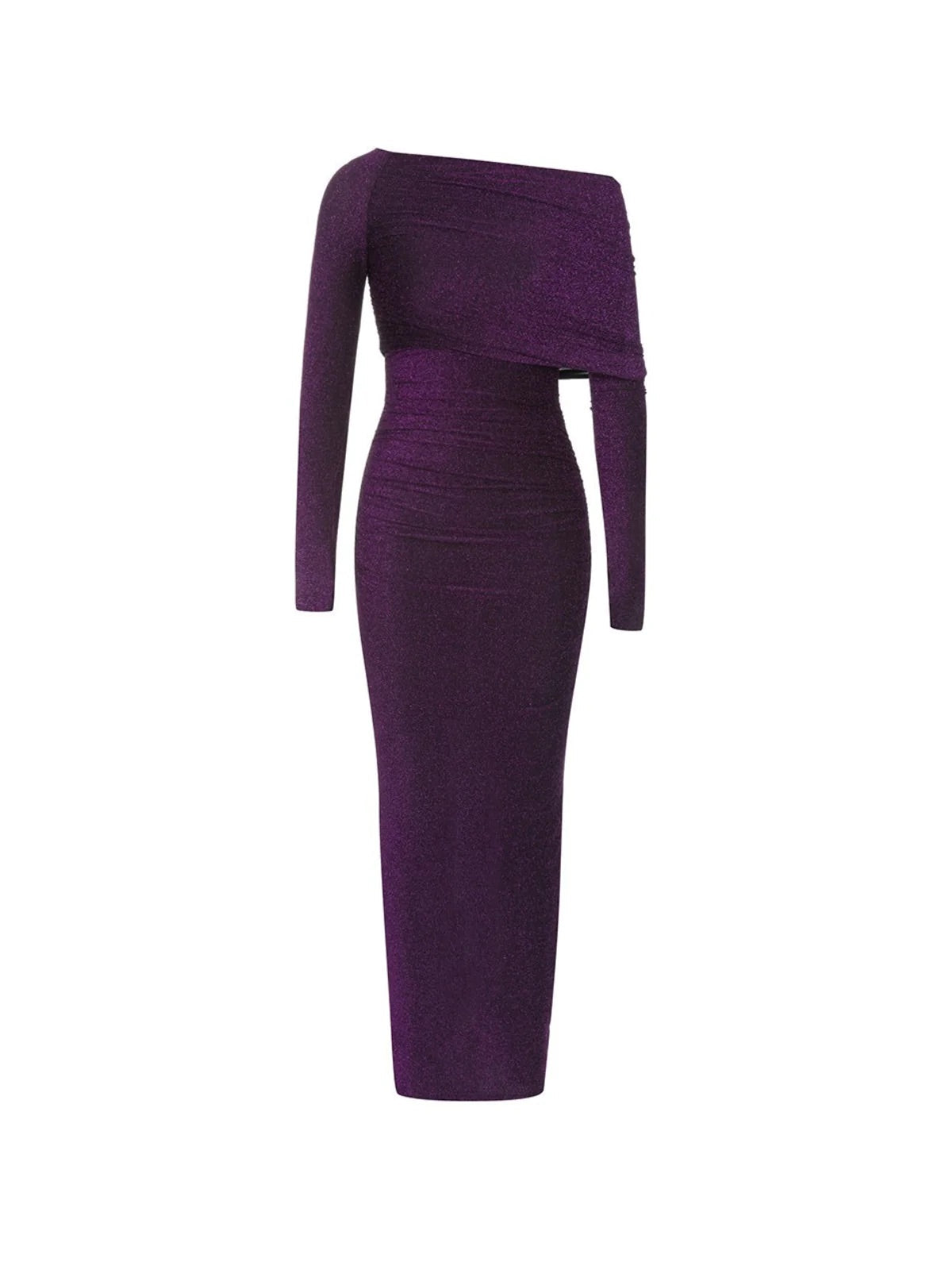 Purple long sleeves maxi dress