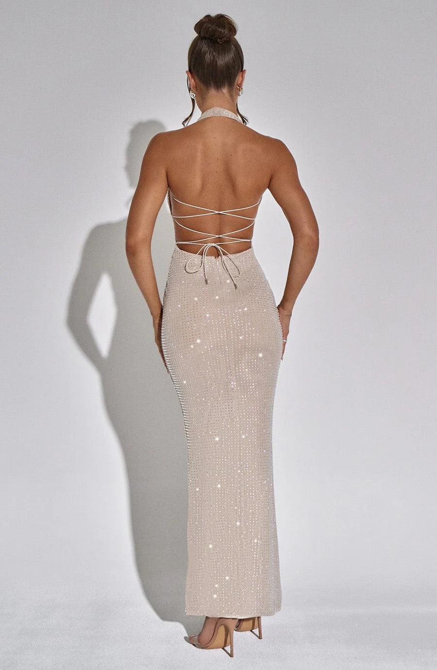 Zayde rhinestone maxi dress