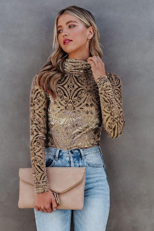 Room To Roam High Neck Velvet Top - 3 Colors Gold
