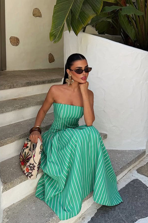 Exceptional Moments Sleeveless Striped Maxi Dress - 2 Colors