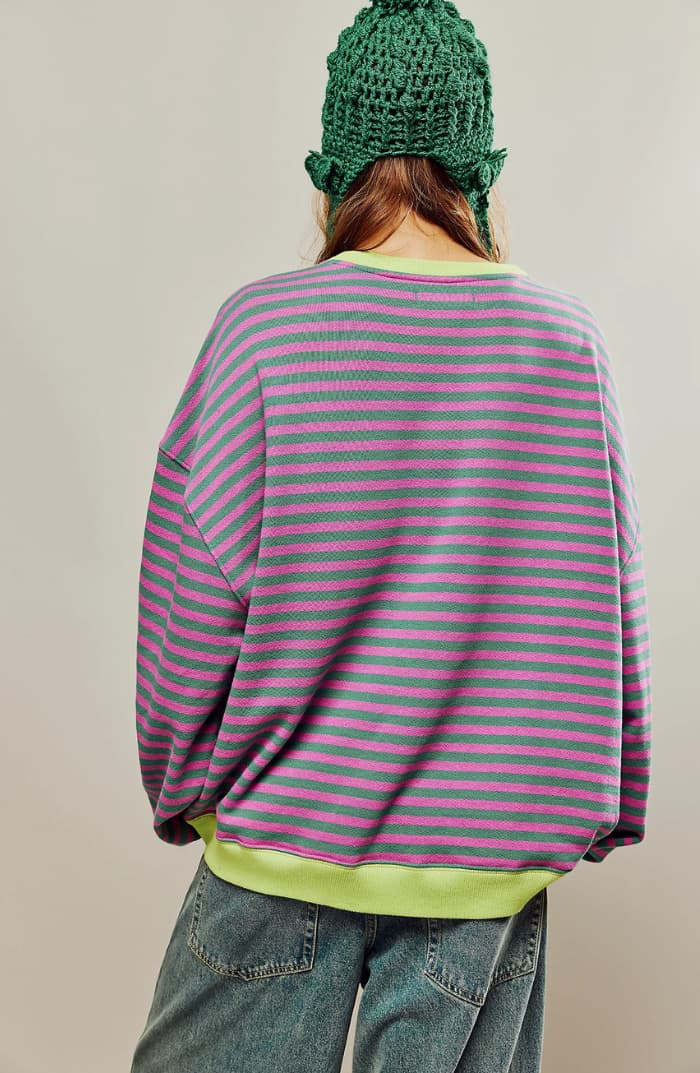 Julia | Cozy Oversized Striped Pullover