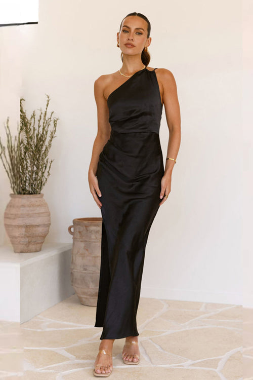 Neila One Shoulder Stain Maxi Dress - 3 Colors