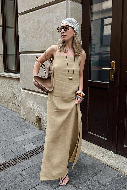 Feeling of Forever Cotton High-Slit Maxi Dress