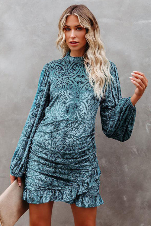 Moody Moment Backless Velvet Mini Dress- 3 Colors Blue