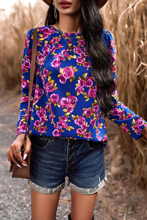 Out For The Day Print Long Sleeve Top - 4 Colors Purple