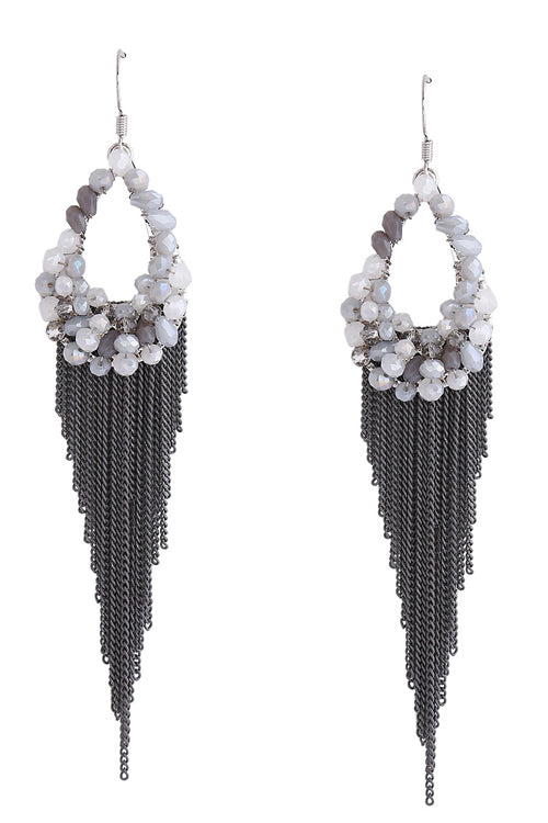 Pebble Hanging Elegant Earrings Black
