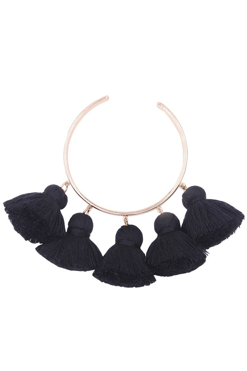 Fringe Chic Metallic Bracelet Black