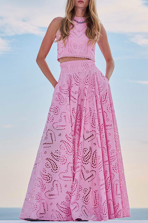 Modern Romantic Crochet Maxi Dress Suit - 5 Colors