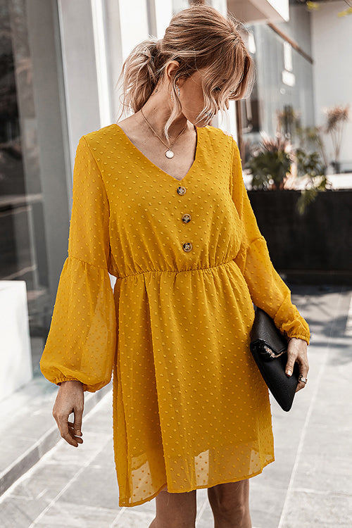 Relax but Not Least Dot Mini Dress - 3 Colors Yellow