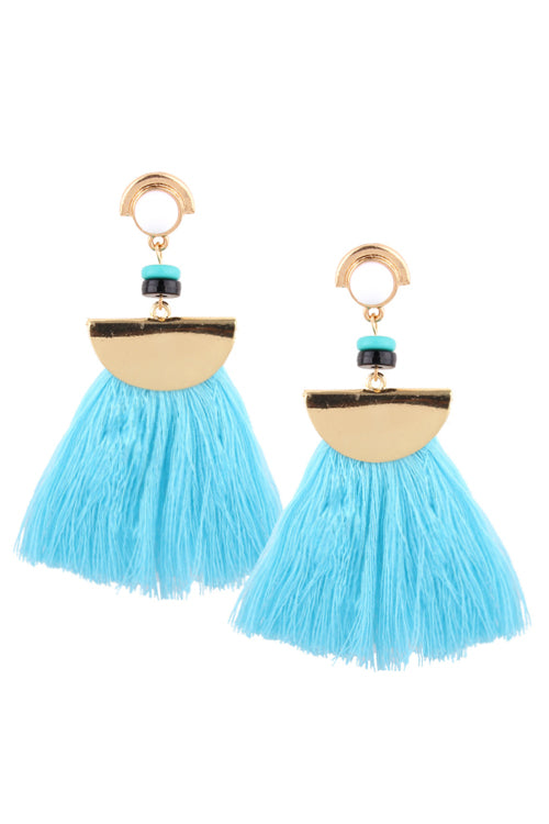 Tassel Ethnic Style Earring Blue