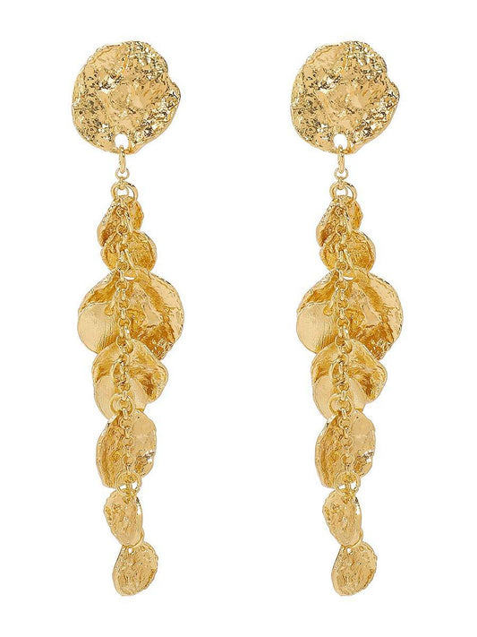 Minimalist Irregular Tassel Earrings Gold F