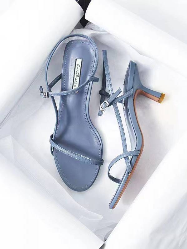Minimalist Thin-strap High-heeled Sandals Blue