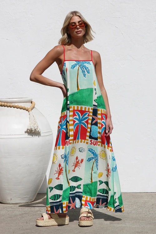 Glowing Presence Printed Maxi Dress