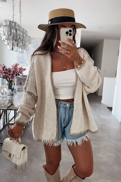 Easy Introductions Knit Cardigan Sweater - 7 Colors Beige