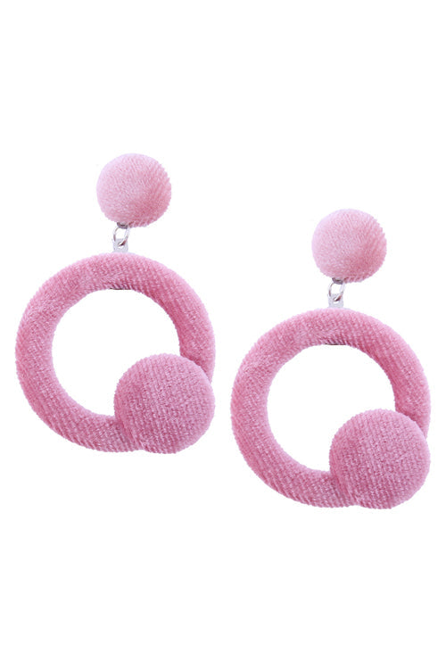 Flannel Ring Lovely Earrings Pink