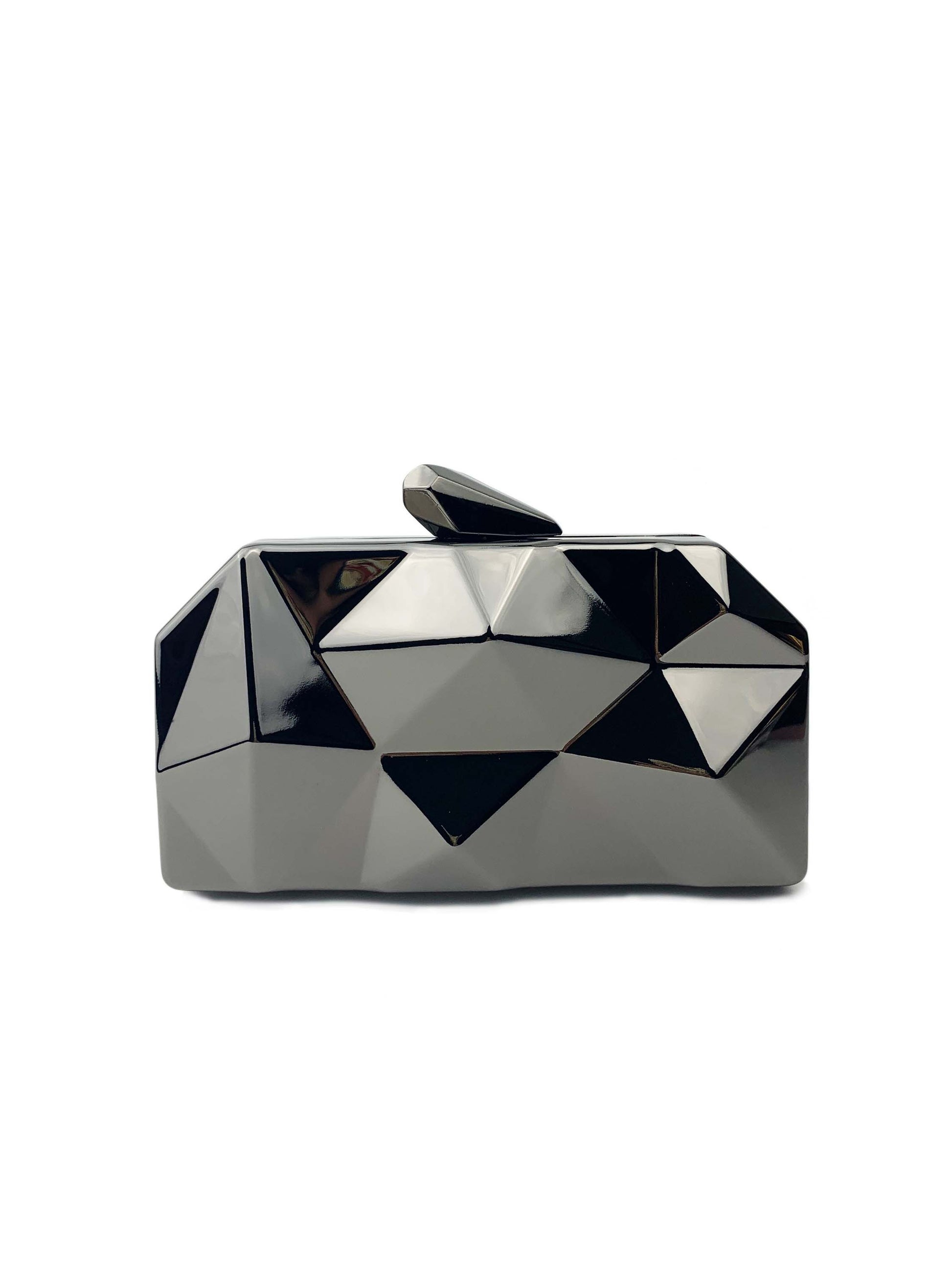 Irregular Design Clutch Chain Bag Dark-gray F