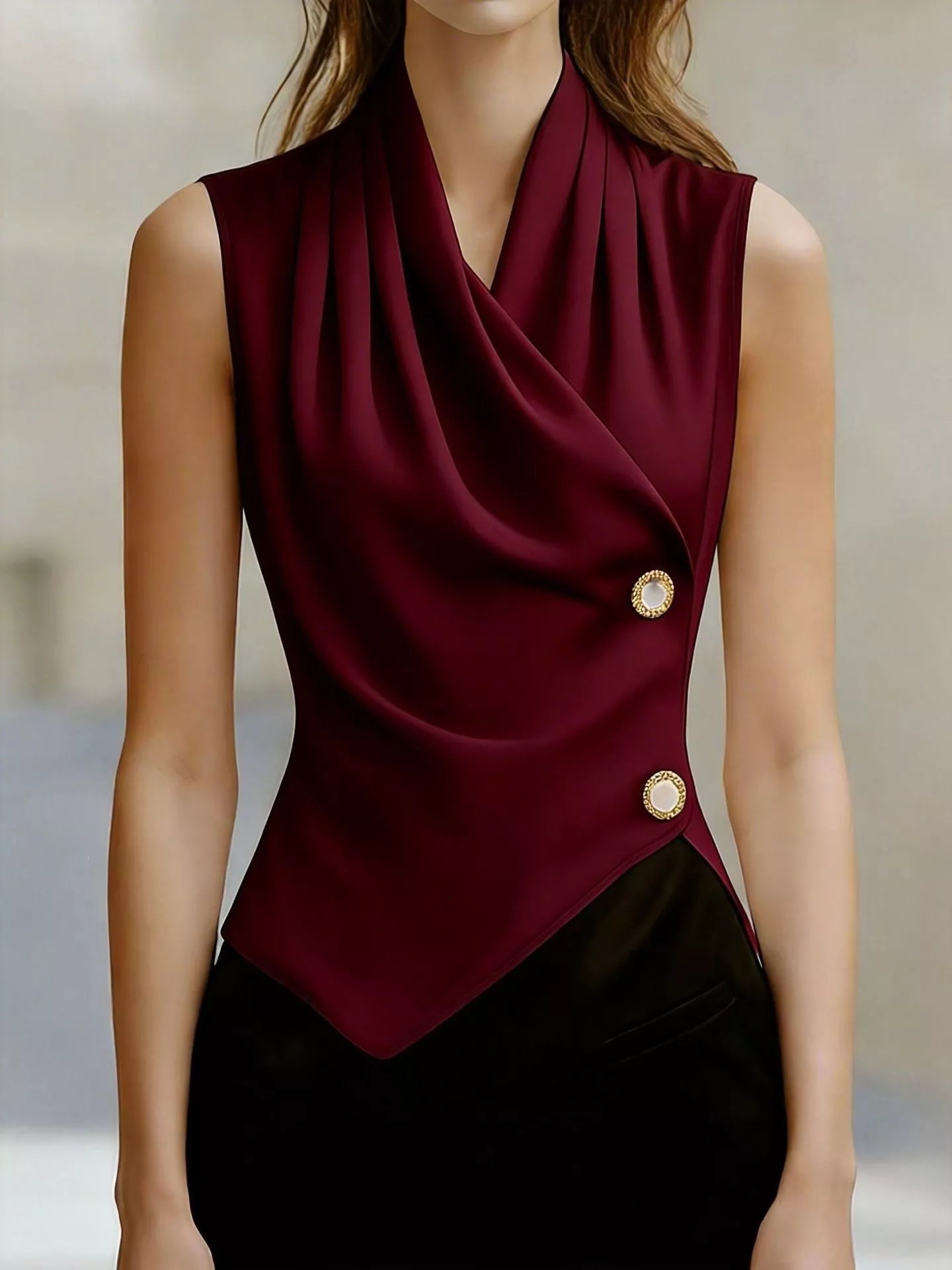 Asymmetrical Tank Top - Draped
