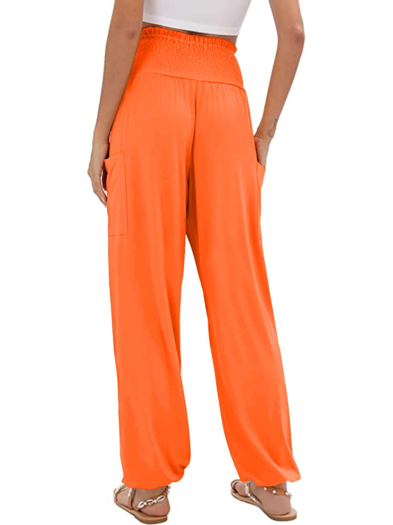 Smocked Waist Harem Pants with Pockets Size Inclusive (S to 5XL)