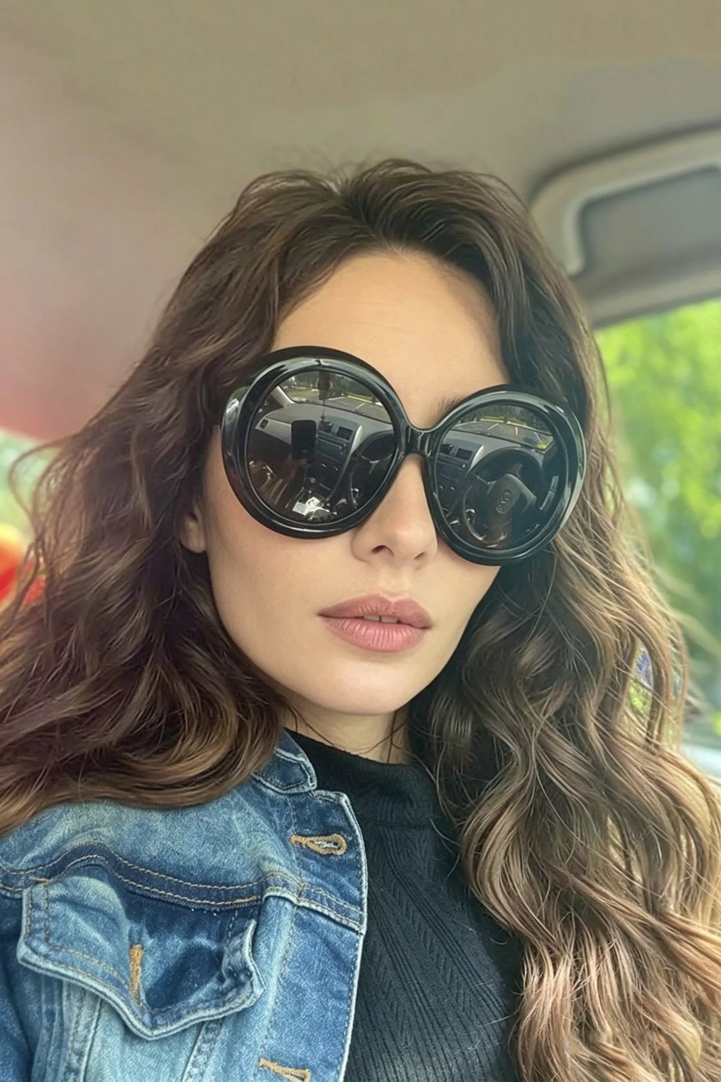 Oversized Sunglasses for Women -  Round Frame Fashion