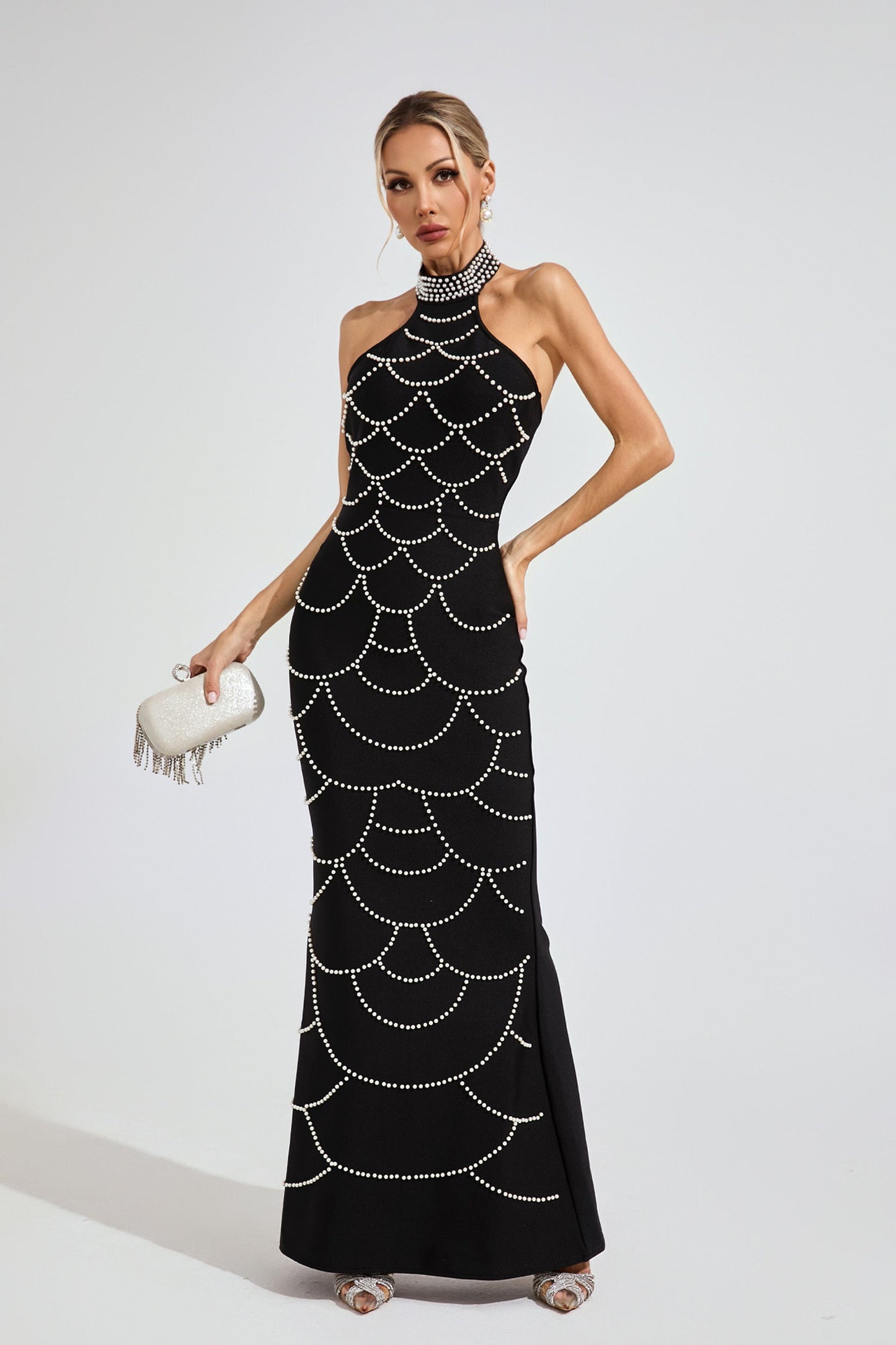 Stella Pearl Chain Mermaid Gown
