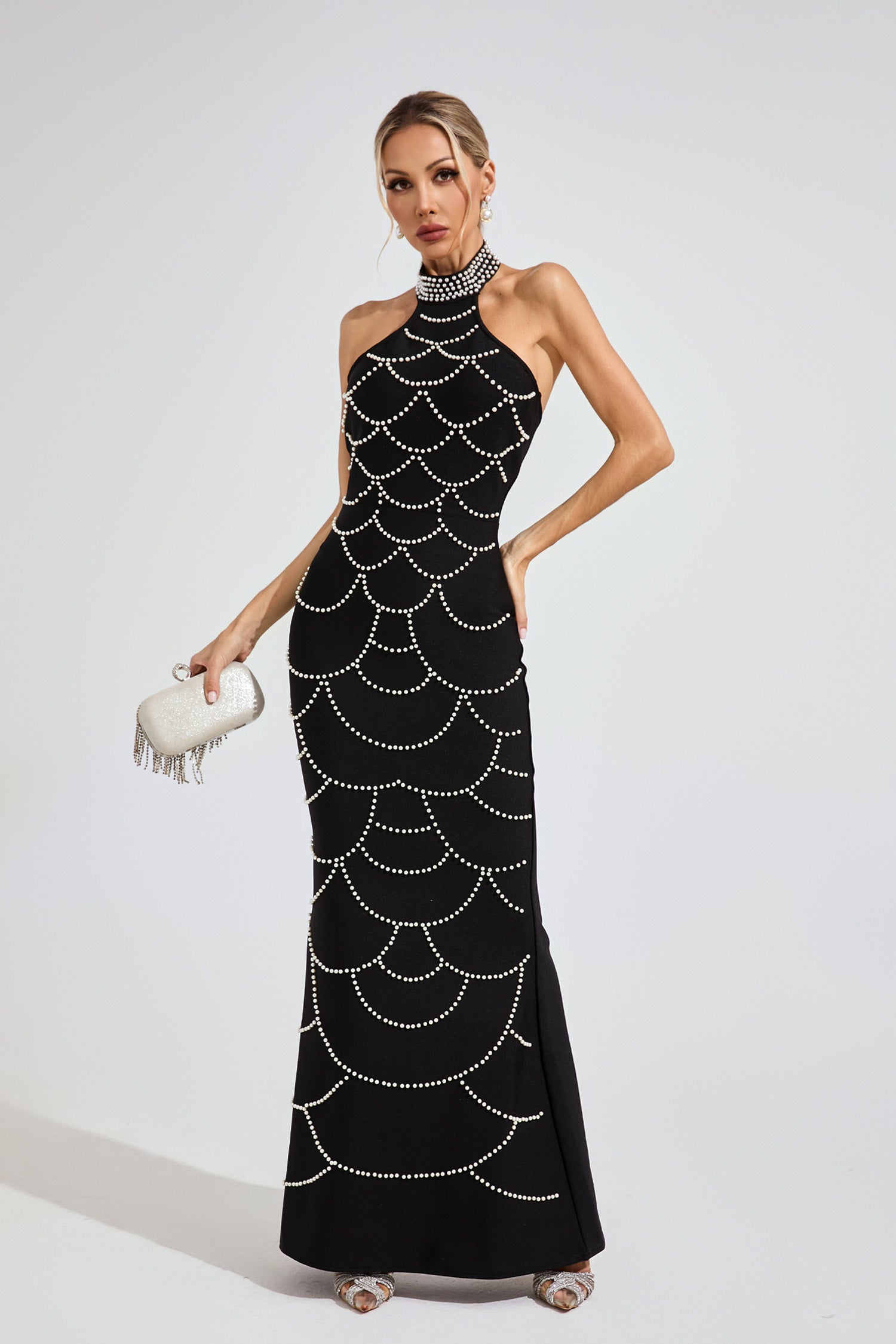 Stella Pearl Chain Mermaid Gown