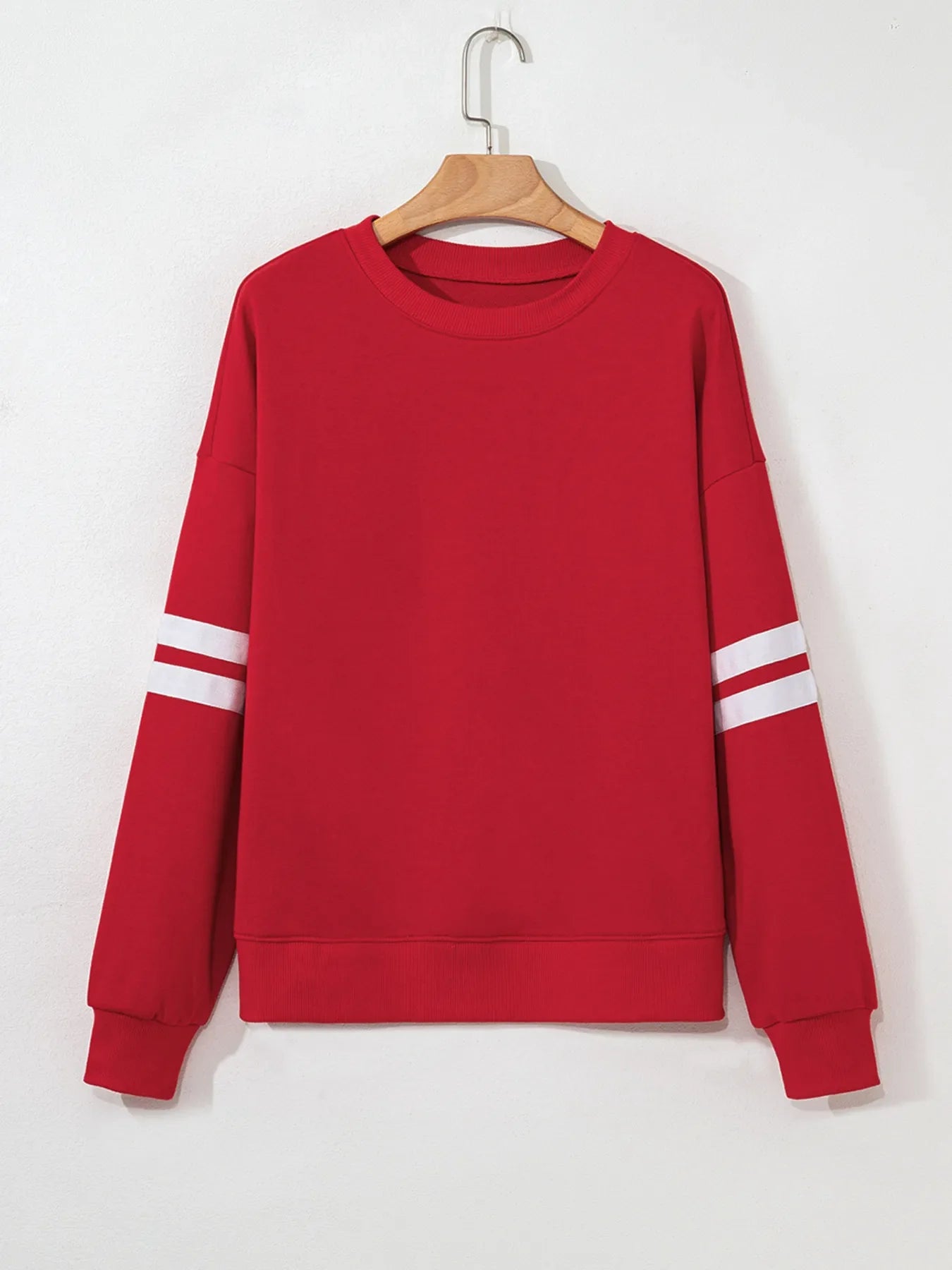 Stripe Round Neck Long Sleeve Sweatshirt
