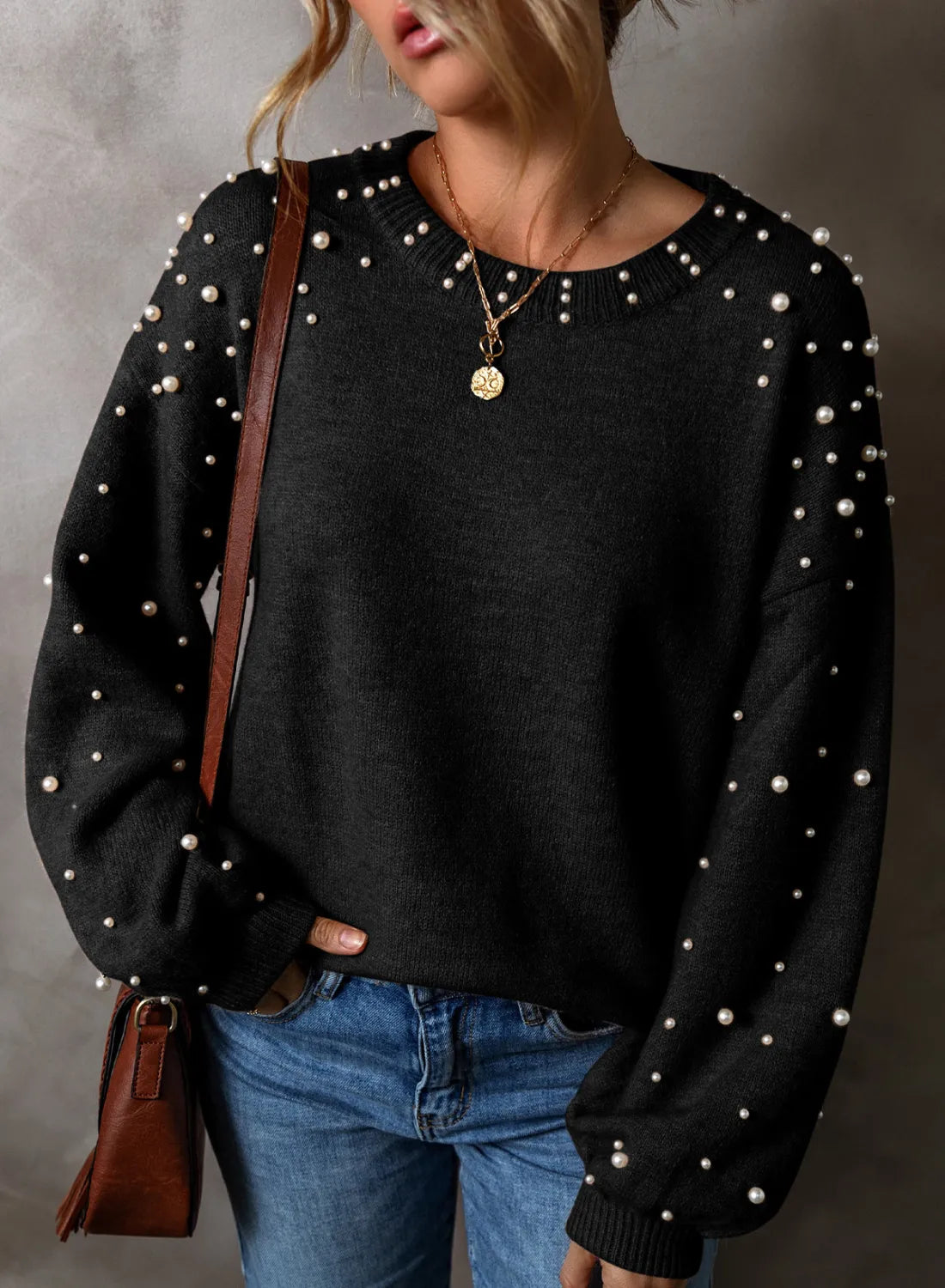 Cozy Pearl Long Sleeve Sweater