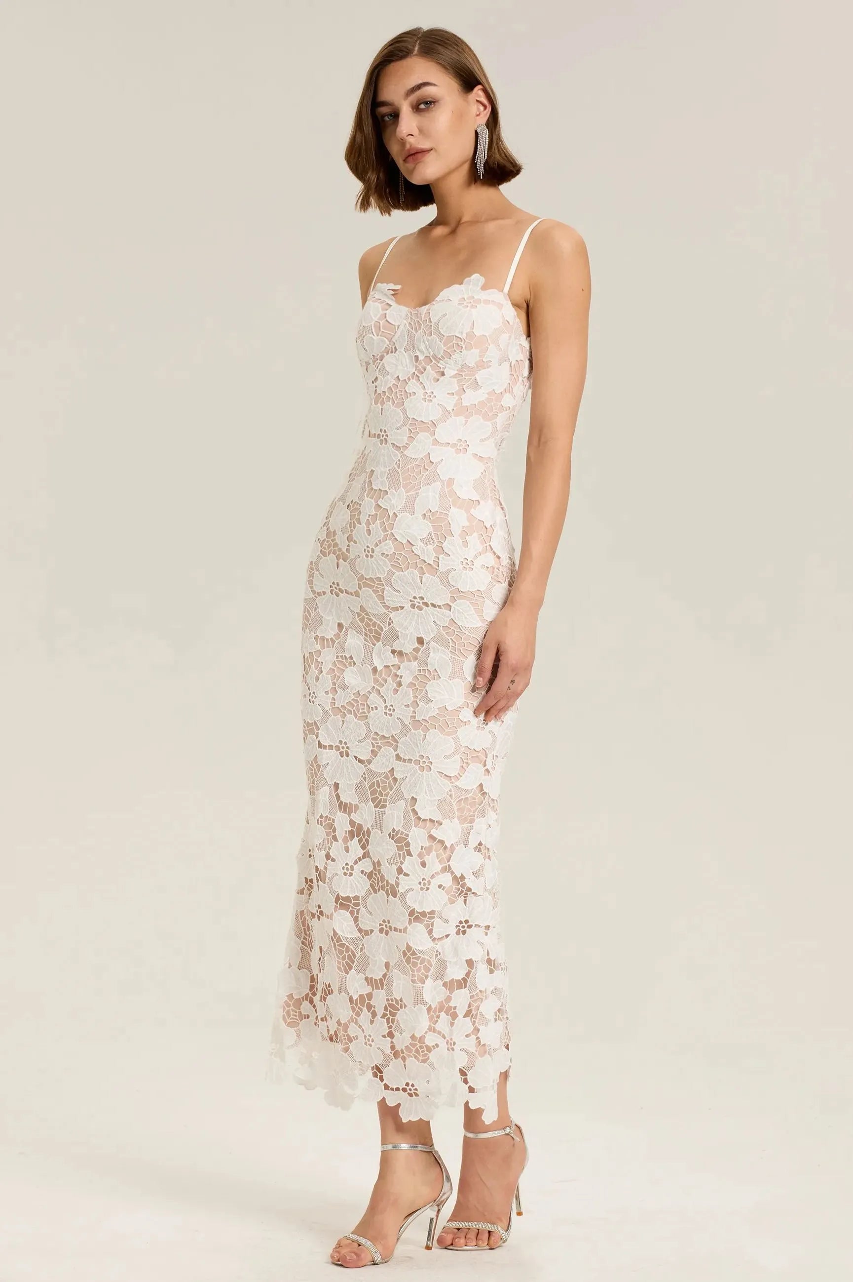 Isla Lace Corset Midi Dress
