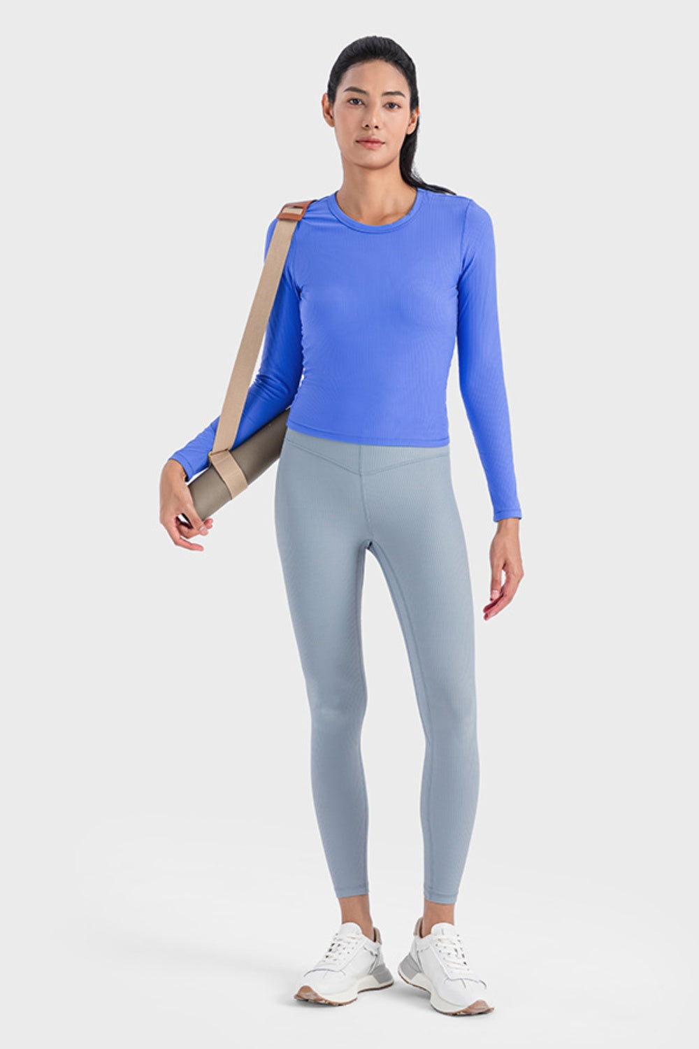 Long Sleeve Sports Tee – Round Neck, Modern Style
