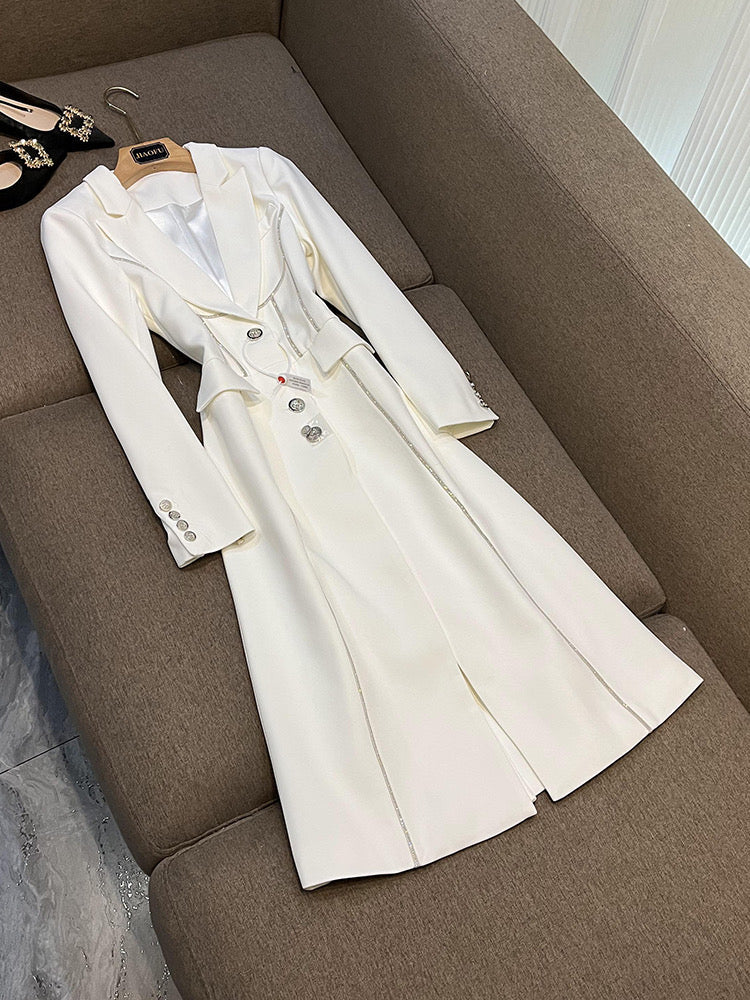 Aella white long coat