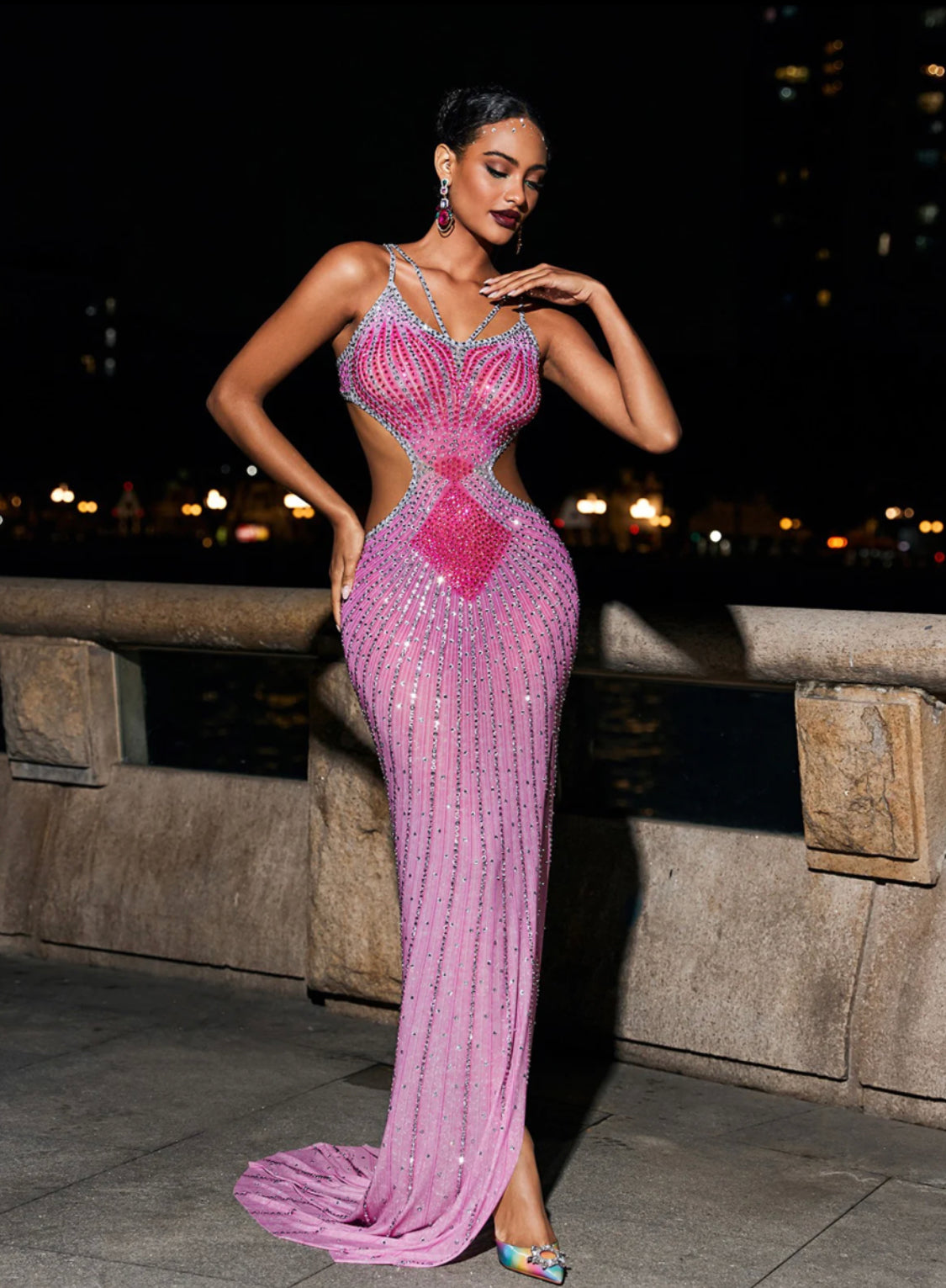 Cele crystal maxi dress