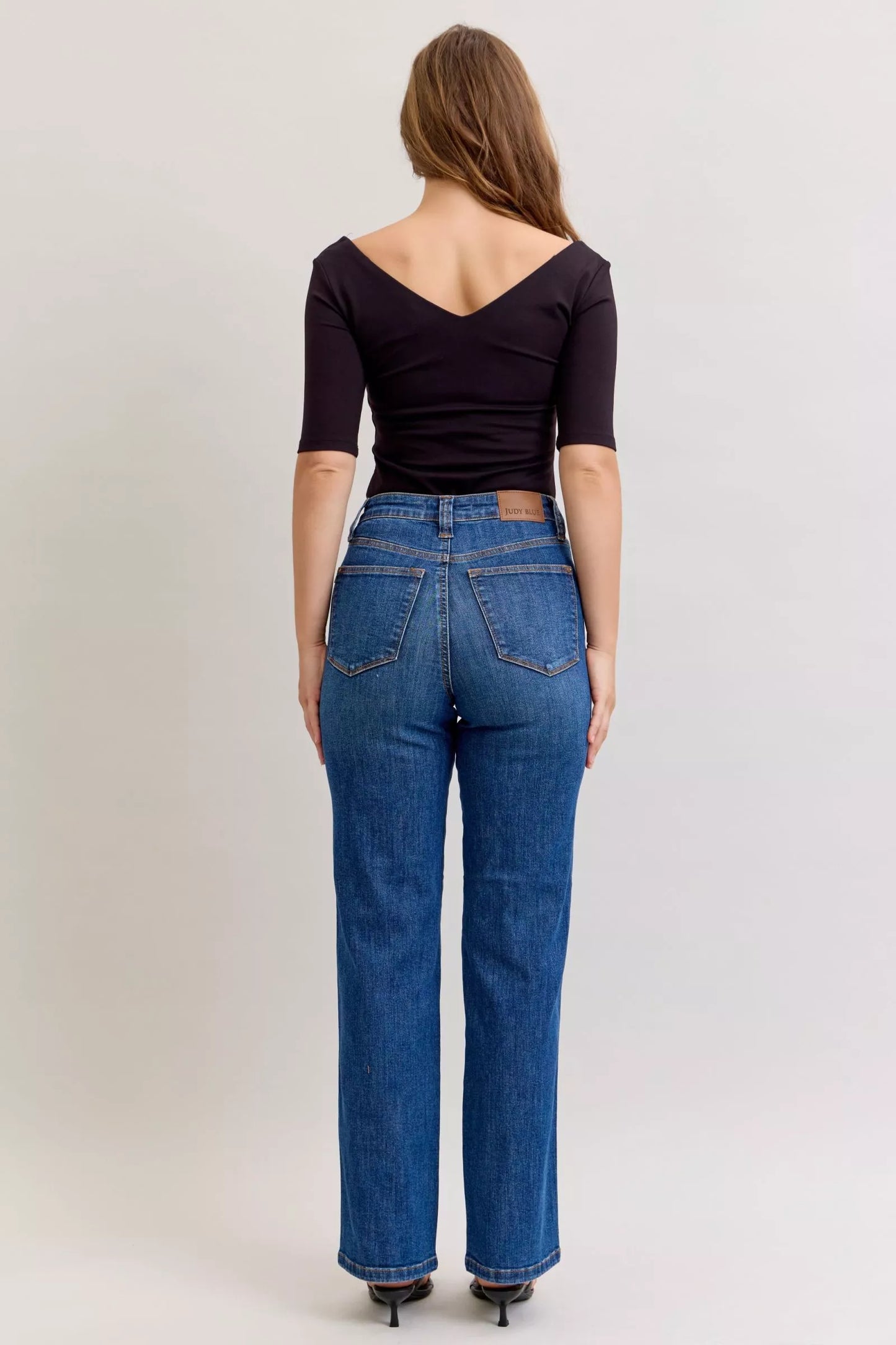 High Waist Tummy Control Straight Leg Jeans