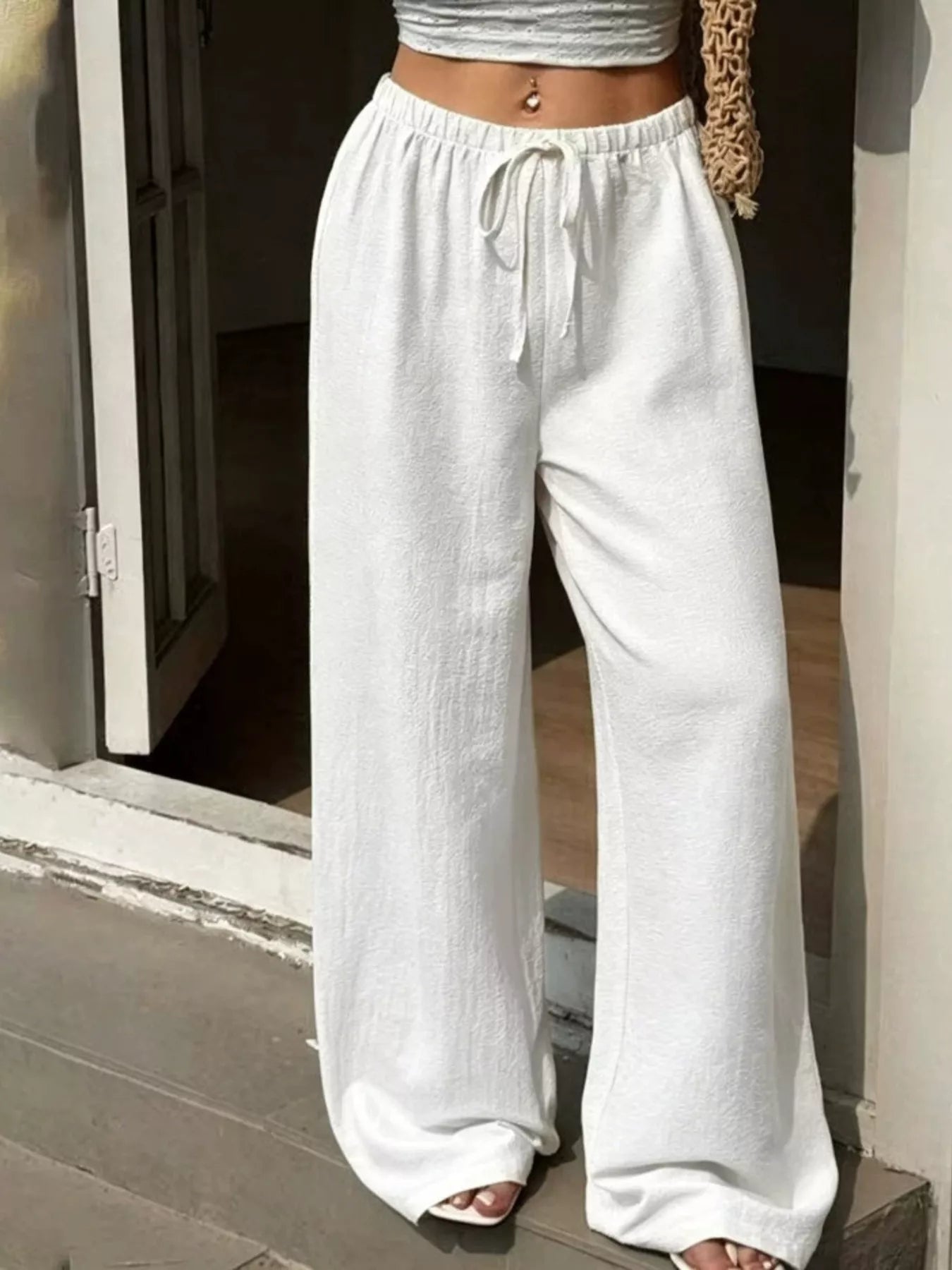 Plus Size Wide Leg Pants - High Waisted