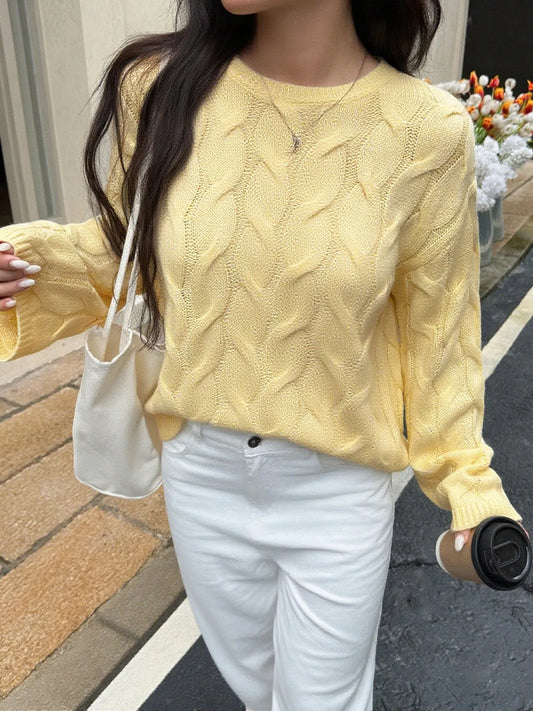 Cable Knit Sweater – Long Sleeve, Timeless Style