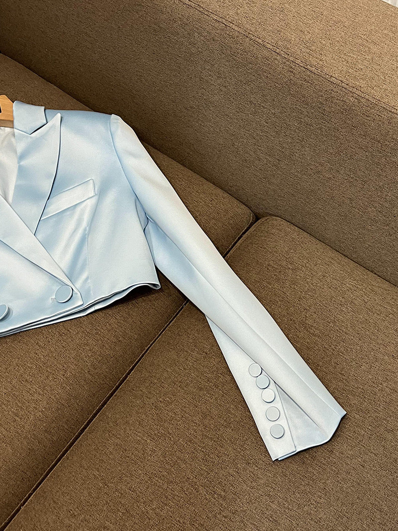 Sky blue satin set