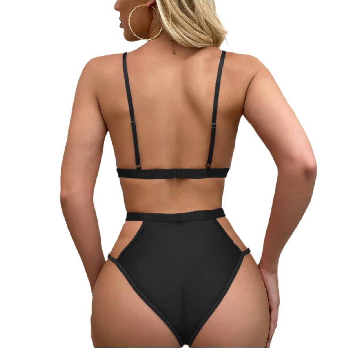 Ladies Satin , Mesh Teddy with Front Detail at Bust in Blk, Burgundy & Hunter Green