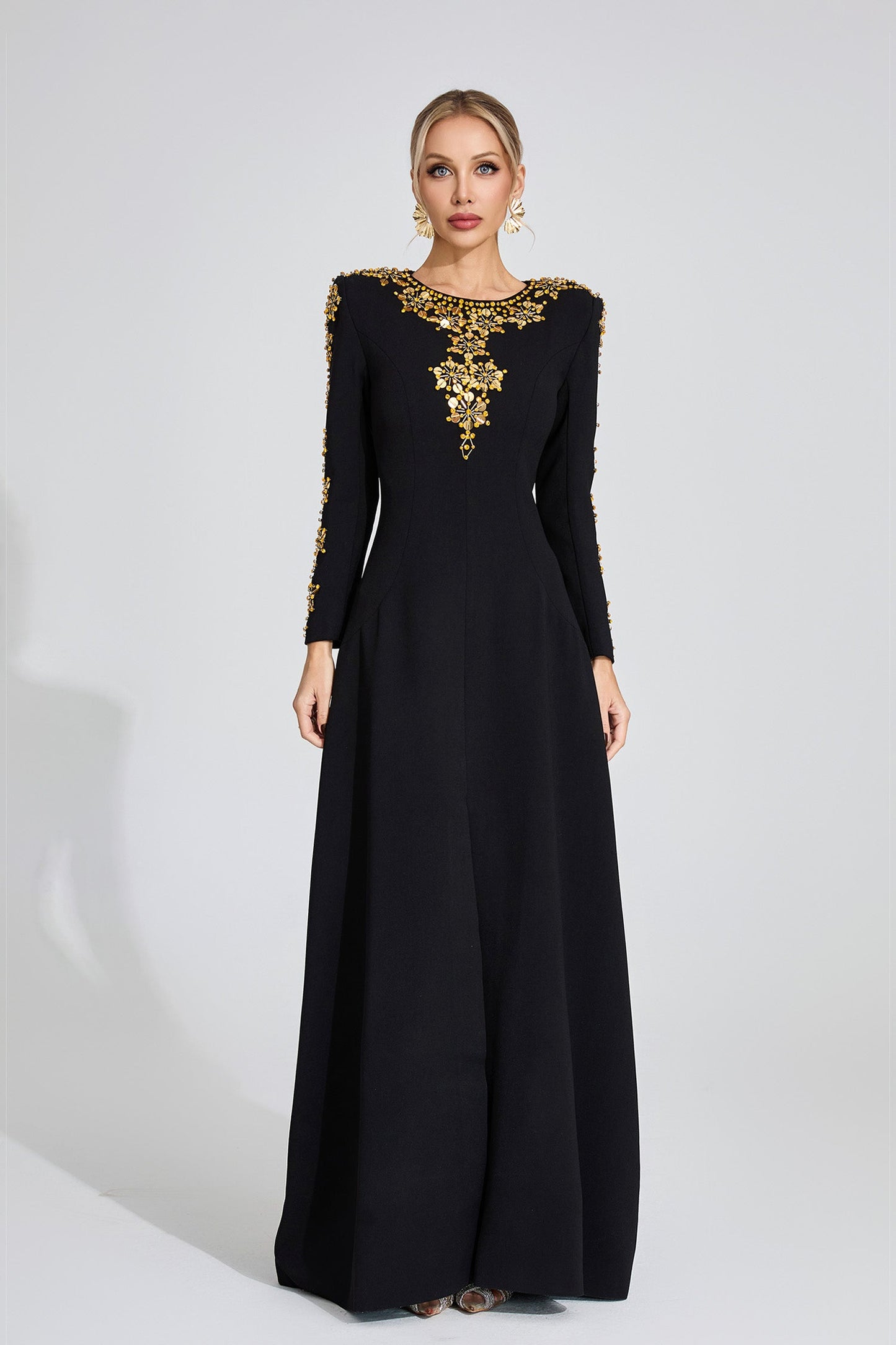 Royal Noir Embellished Gown