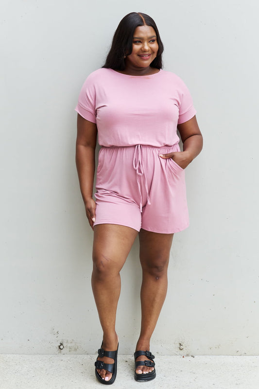 Chilled Out Short Sleeve Romper – Pink