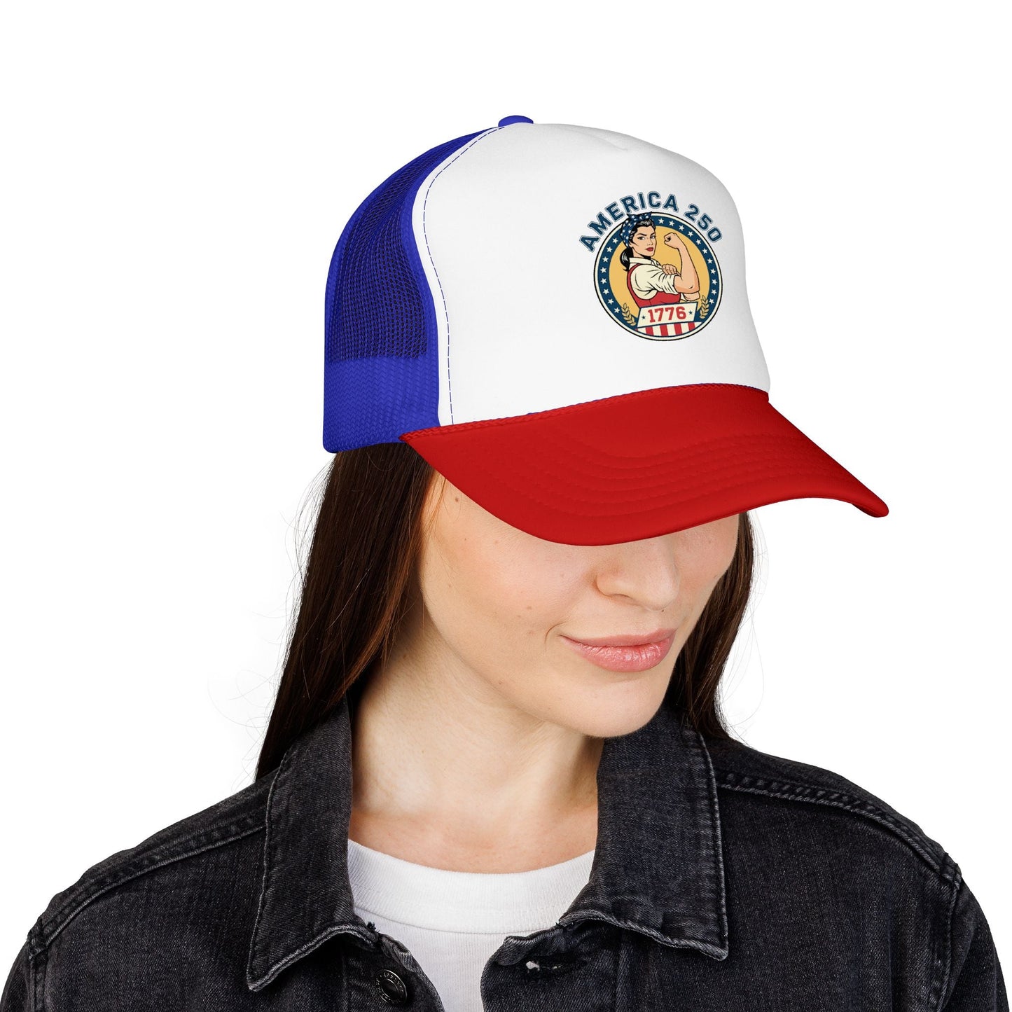 America 250 Trucker Hat — Patriotic 1776 Foam Cap