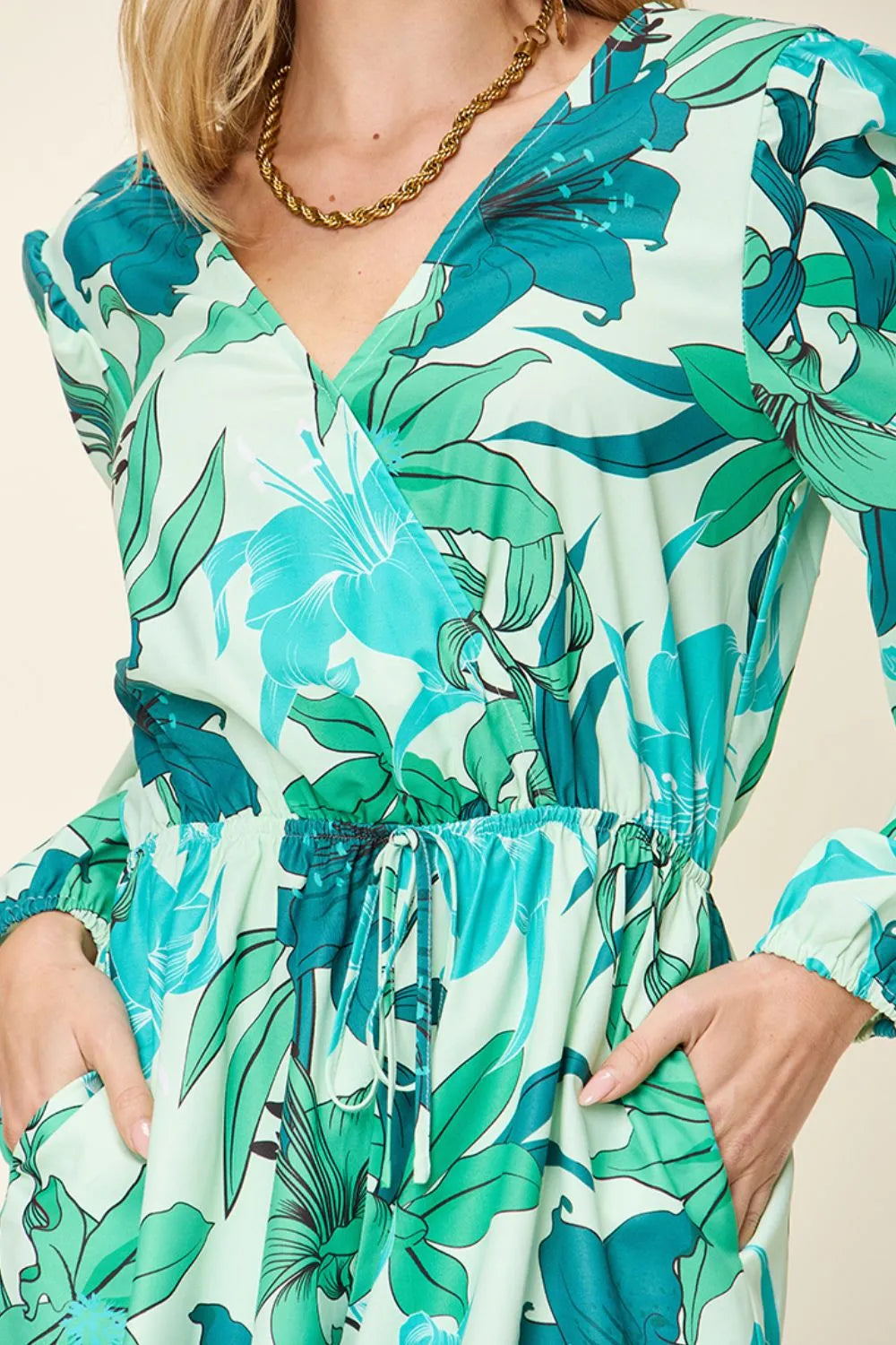 Women's Floral Romper with Pockets