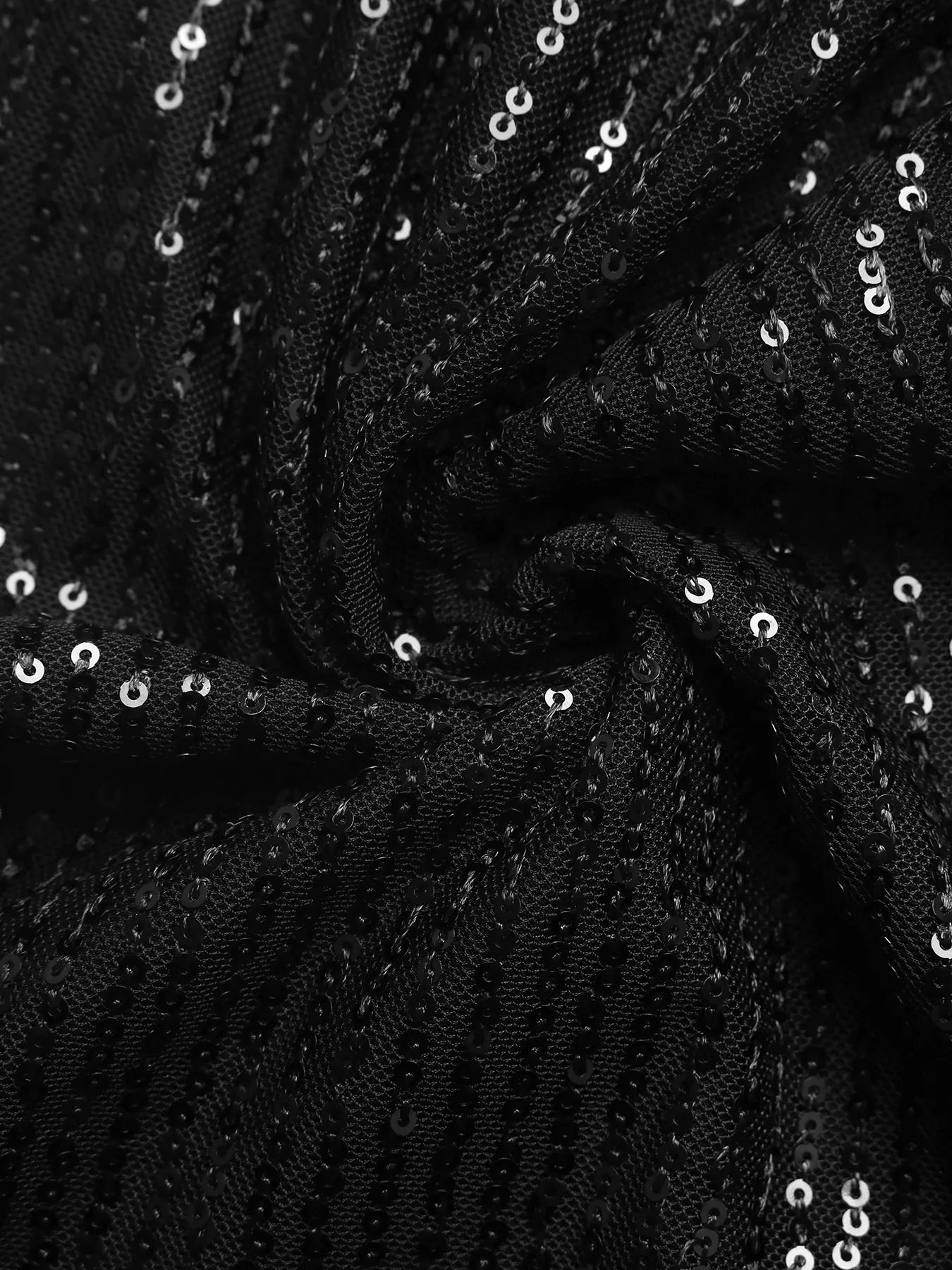 Black Sequin Wide Leg Pants