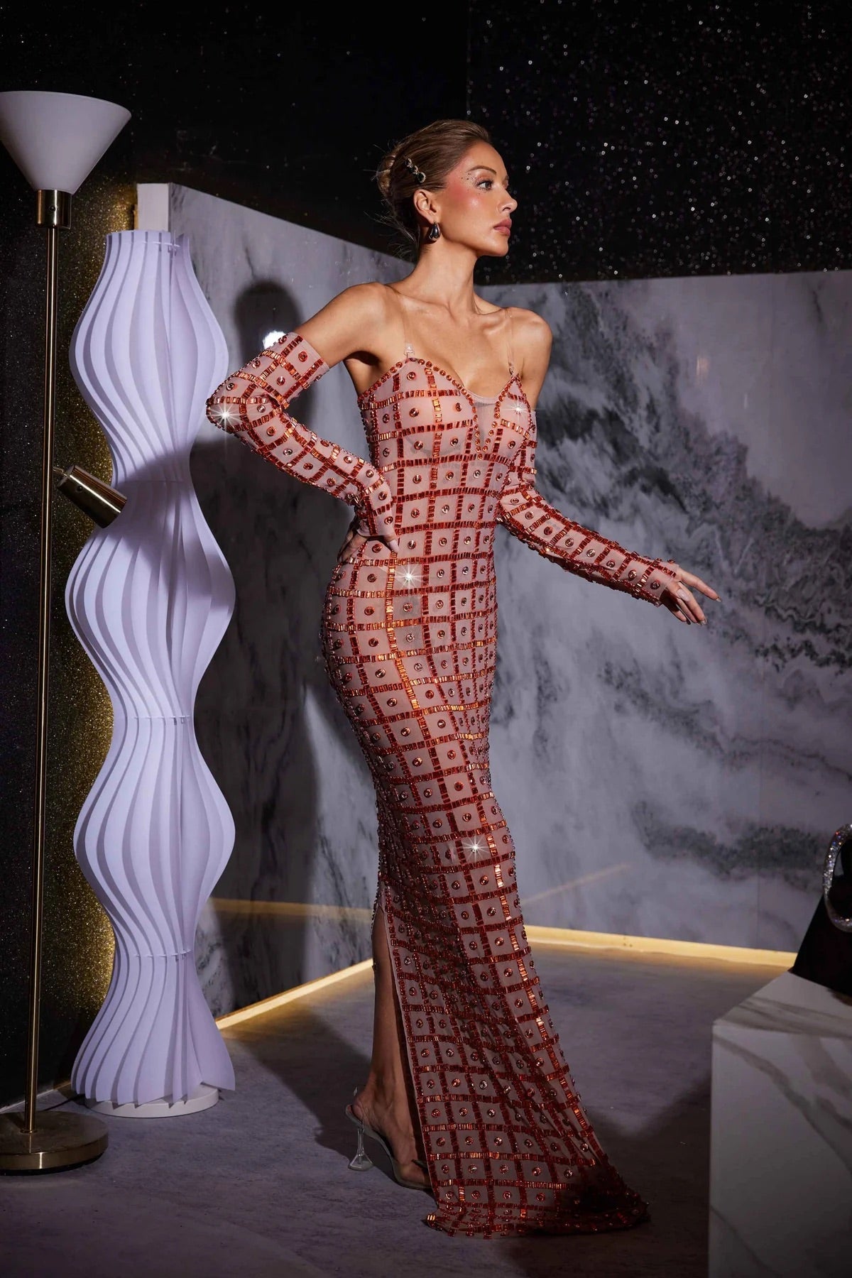 Rannie crystal maxi dress