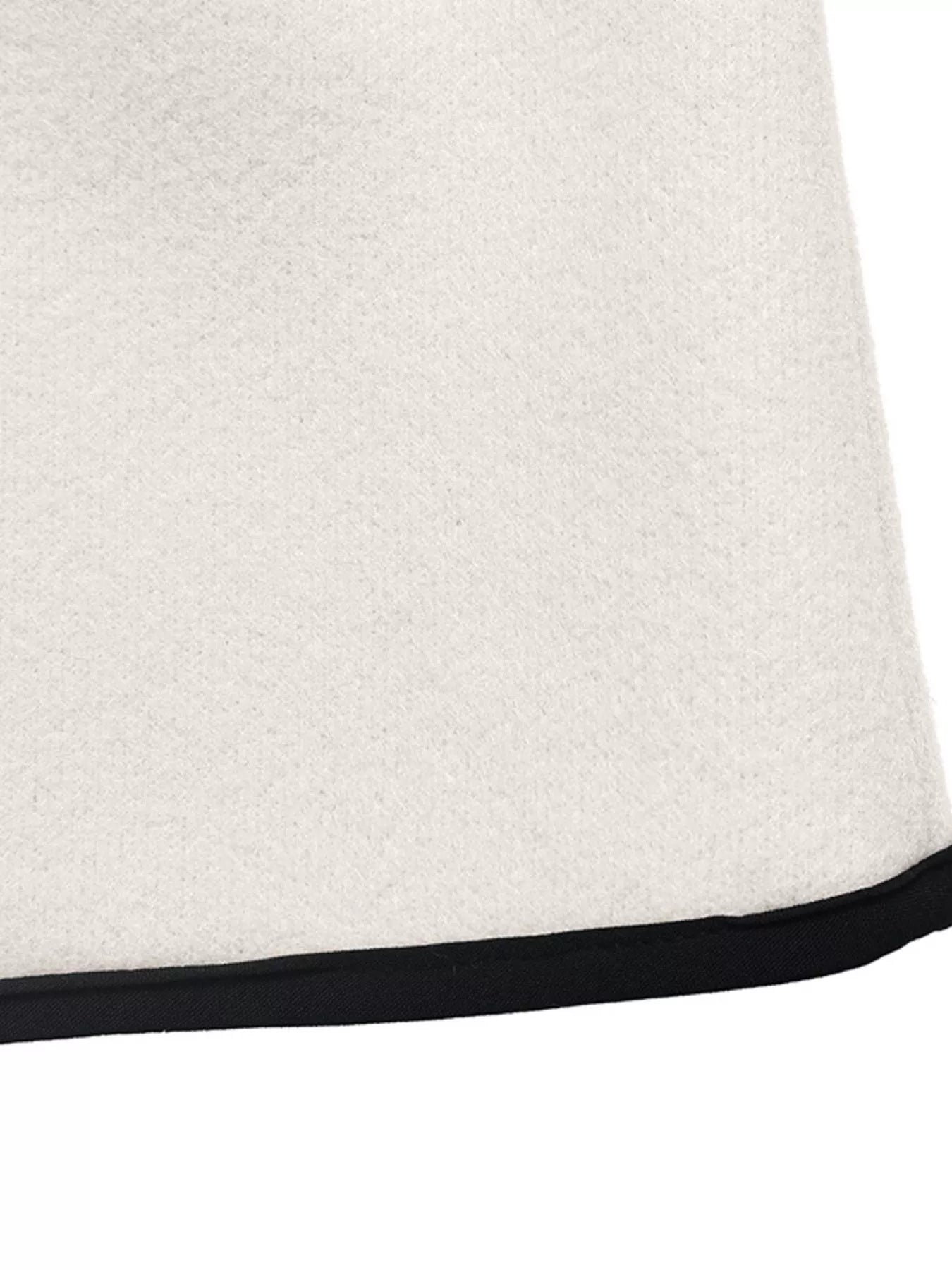 Contrast Trim Double-Breasted Jacket